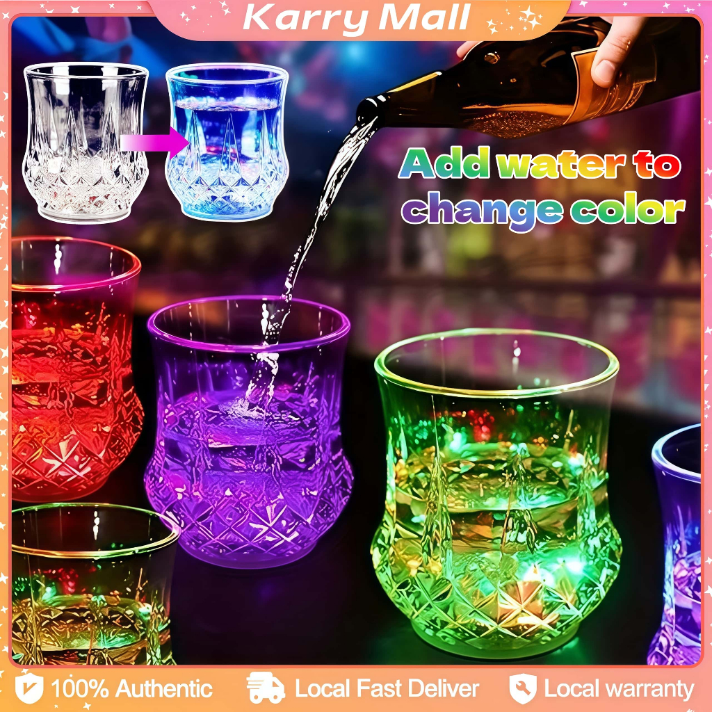 Luminous Water Cup Colorful LED Wine Glasses for Party and Bar Whiskey ...