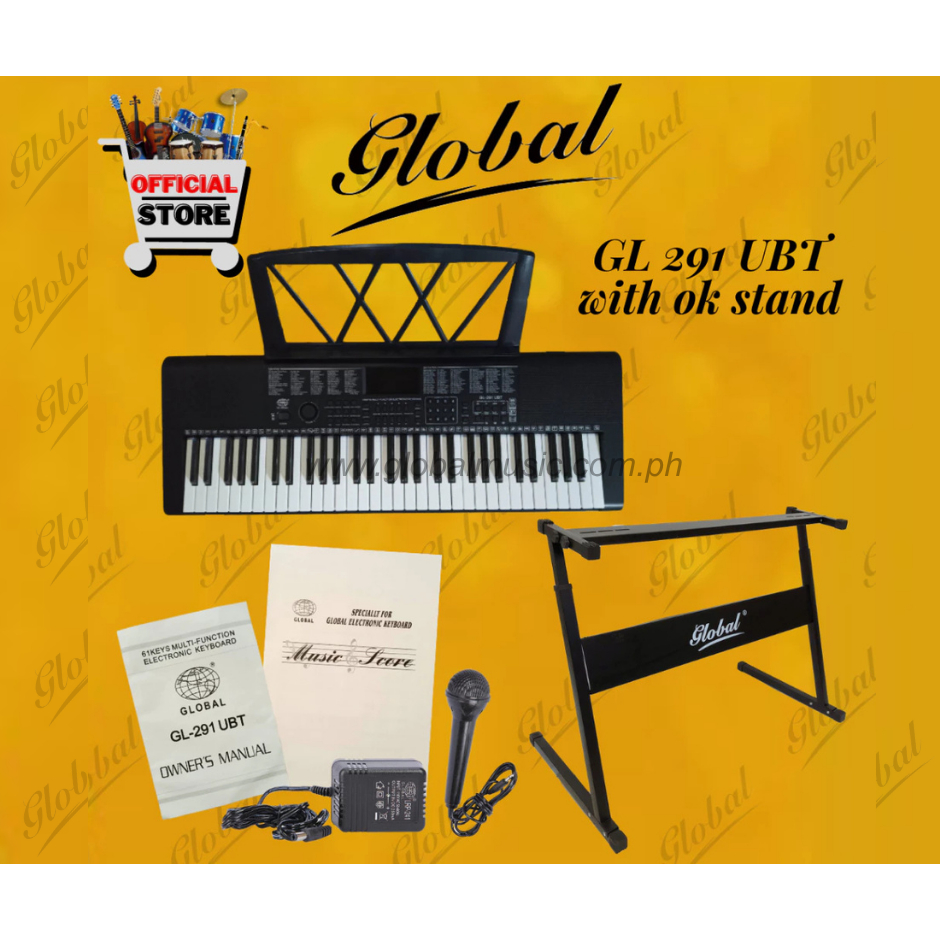 GLOBAL KEYBOARD GL 291 UBT 61 KEYS USB BLULETOOTH compatible BEST for ...