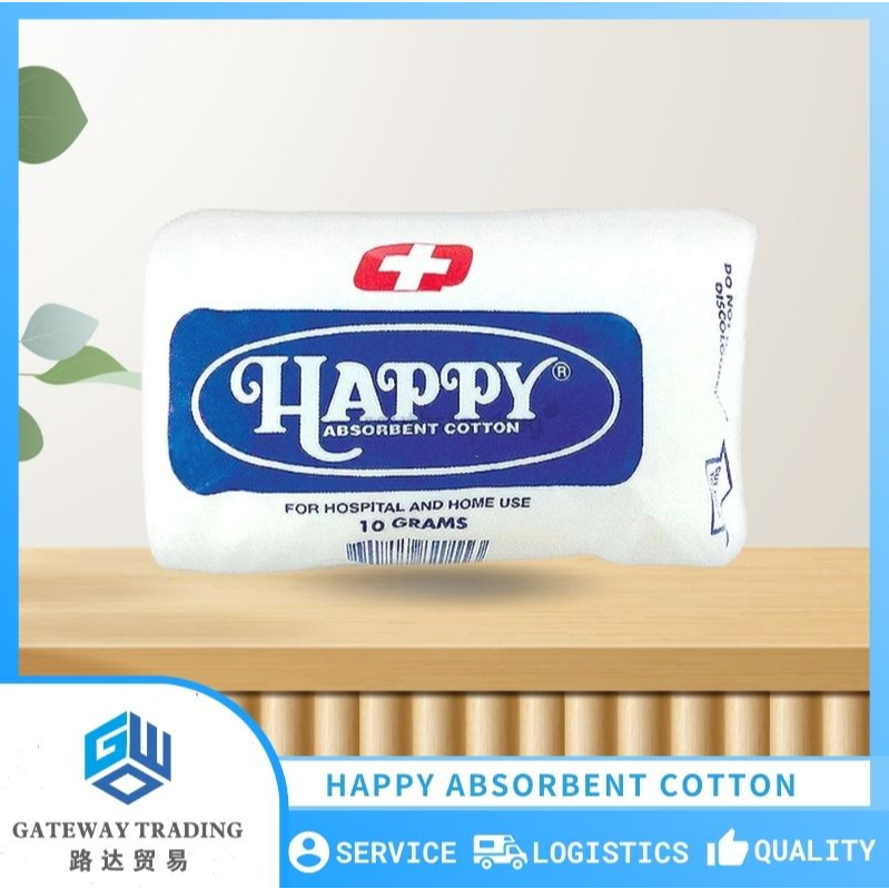 Happy Cotton Roll 10 Grams Soft & Clean Absorbent Bulak | Shopee ...