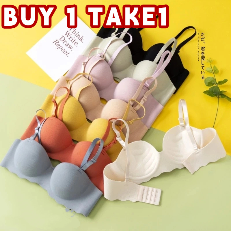 BUY 1 TAKE 1 Push-up bra without steel ring breathable bra comfortable ...
