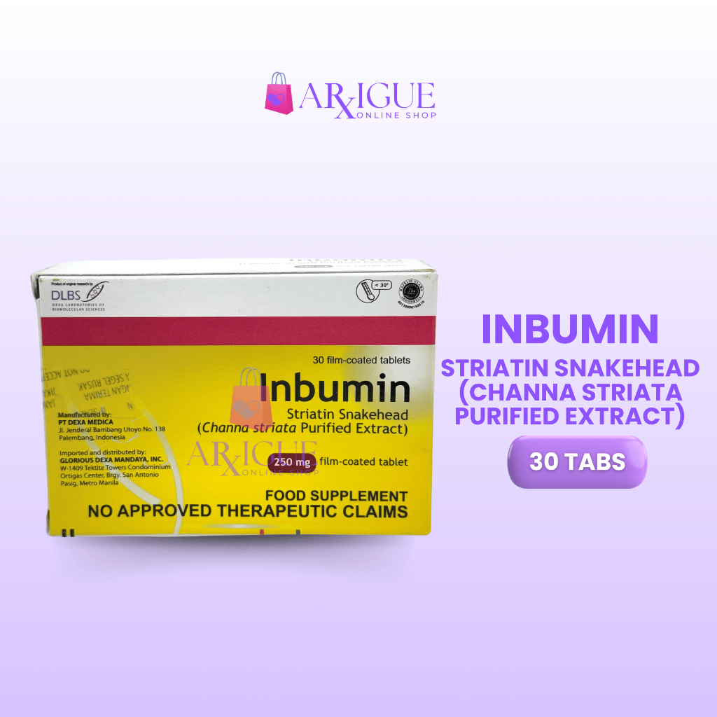 Inbumin 250mg Striatin Snakehead -- 30 tablets | Shopee Philippines