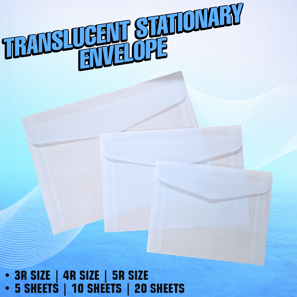 Elegant Transparent Envelopes for Invitations 5R 4R 3R Size (5pcs/10pcs ...