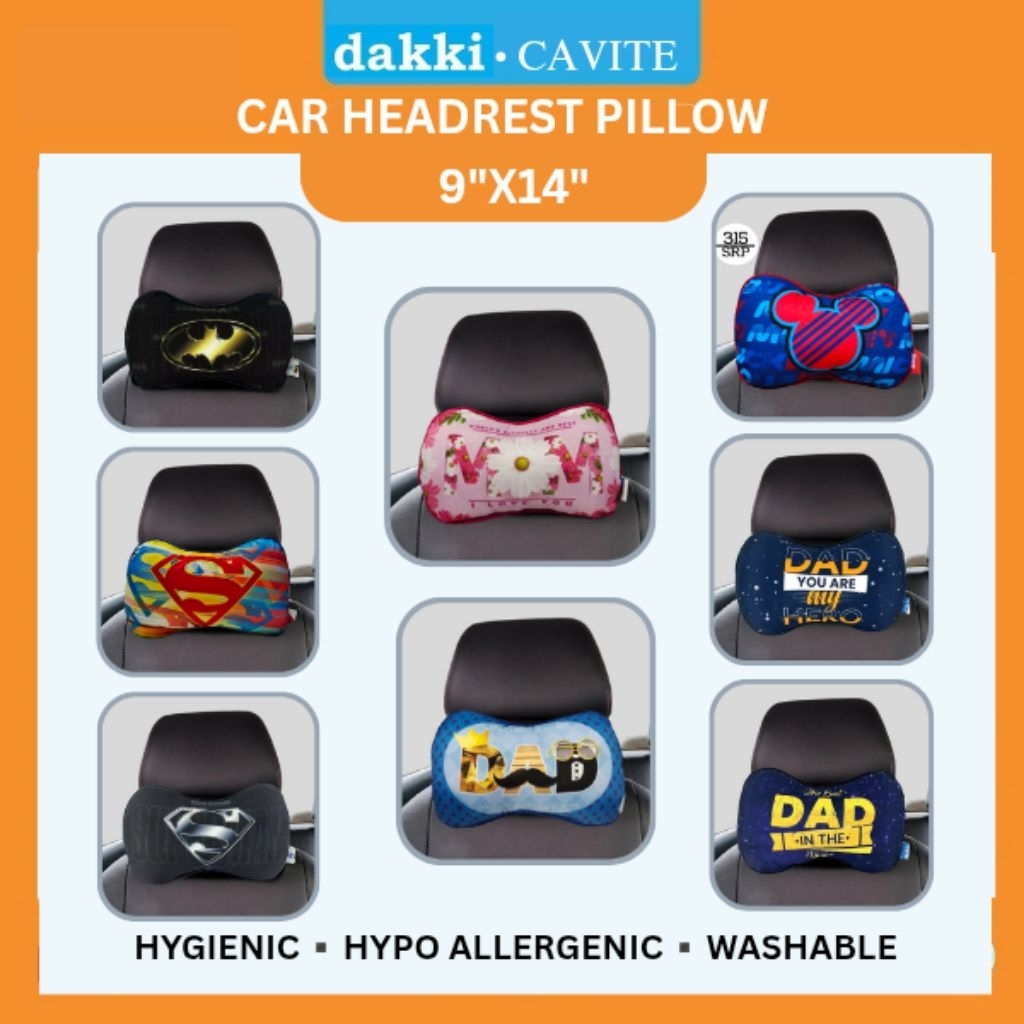 Dakki CAR HEADREST Pillow Asstd. Design | Shopee Philippines