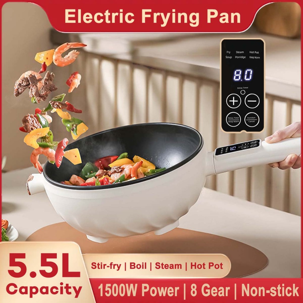 5.5L Electric Frying Pan 1500W Smart Touch Multifunction Electric ...