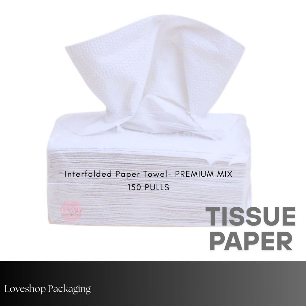 Paper Tissue Interfolded Paper Towel 1ply 150 Pulls White|Brown Color ...