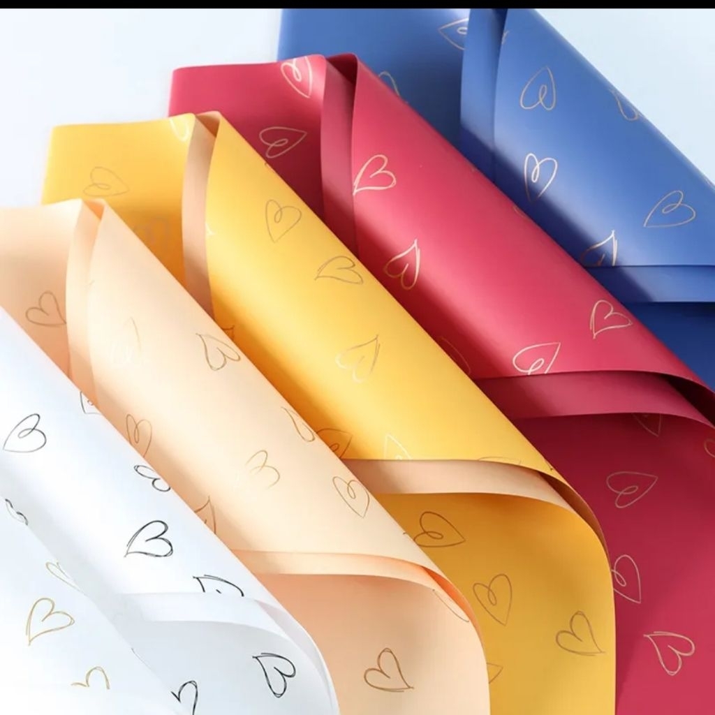 Heart pRint flower wrapper 20pcs/pack 58x58cm wax type | Shopee Philippines