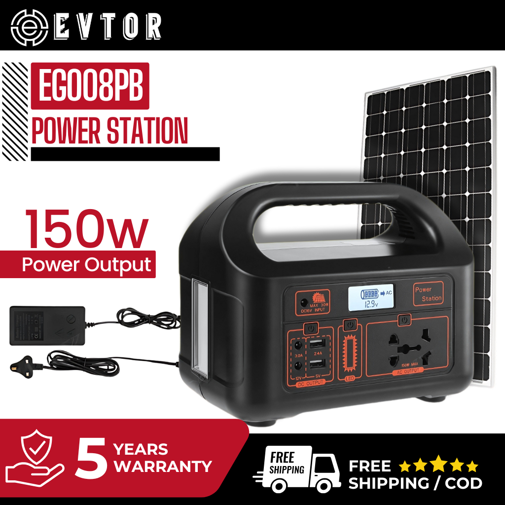 150W Portable Power Station Solar Generator | Emergency Home Backup ...