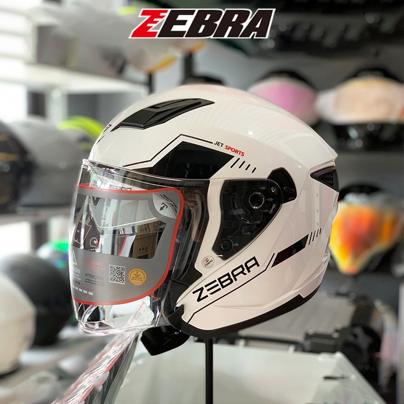 Zebra YM-829 Dual Visor Half Face Helmet For Motorcycle Women And Men ...