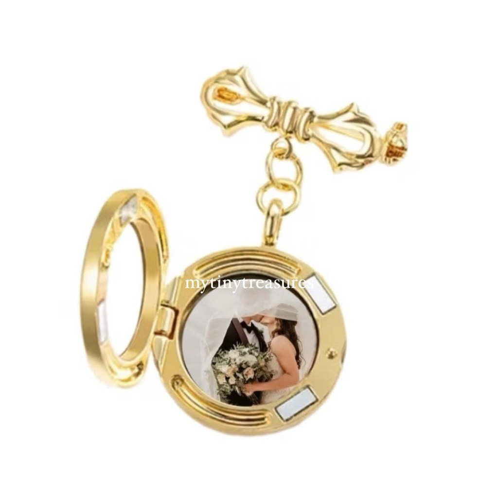Personalized wedding memory brooch pin for bride and groom With ...