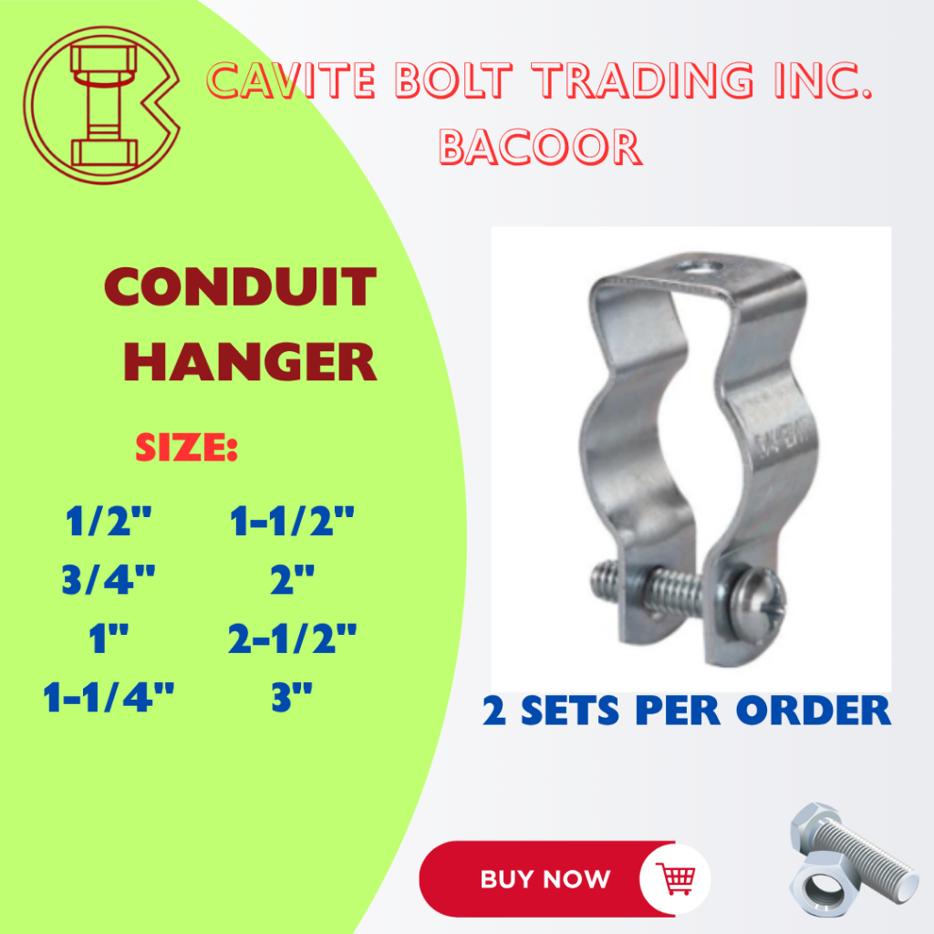GALVANIZED CONDUIT HANGER WITH BOLT AND NUT (2 PCS PER ORDER) | Shopee ...