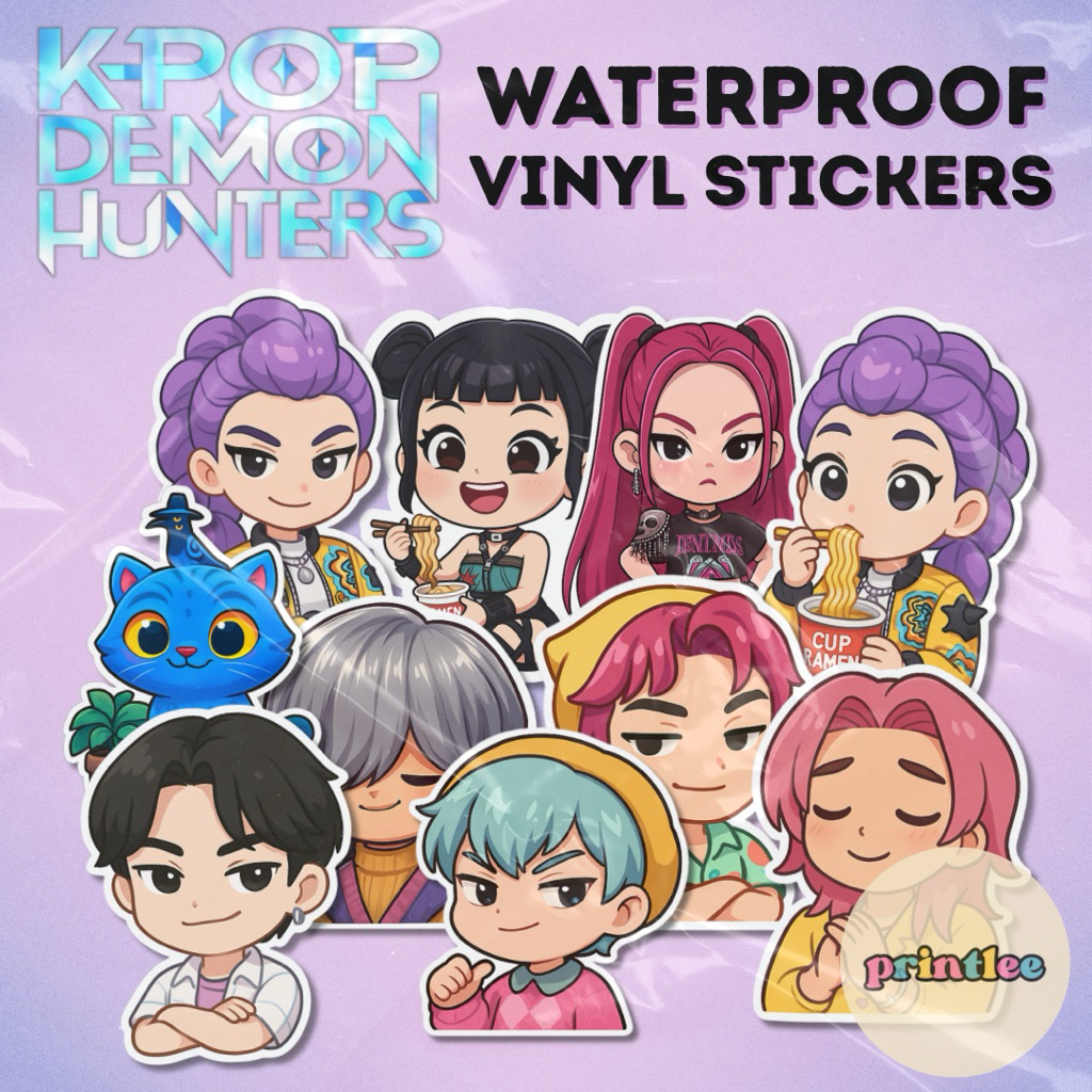 KPOP DEMON HUNTERS Waterproof Vinyl Stickers - Huntrix Saja Boys Rumi ...