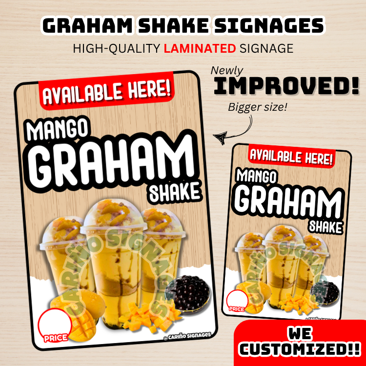 Laminated - Mango Graham Shake Signages | Graham Shake Signages | Decor ...