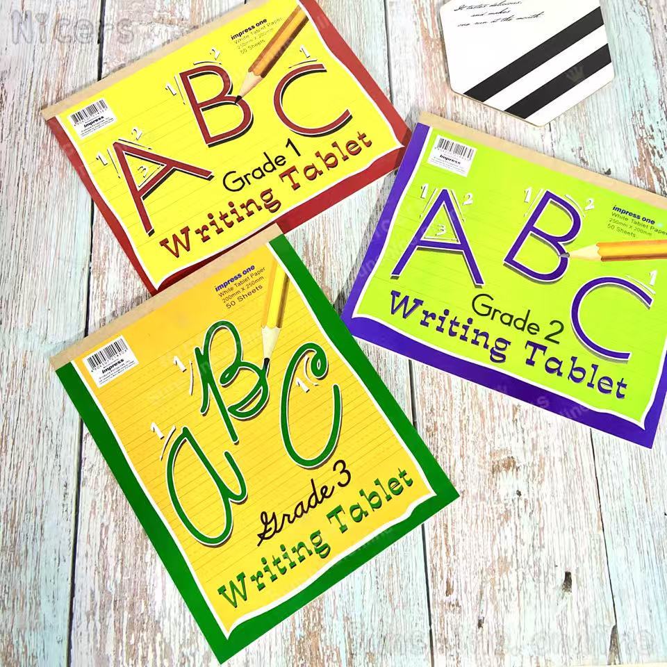 ABC Impress One Writing Tablet 5 BOOKS /pack GRADE 1, GRADE 2, GRADE 3 ...
