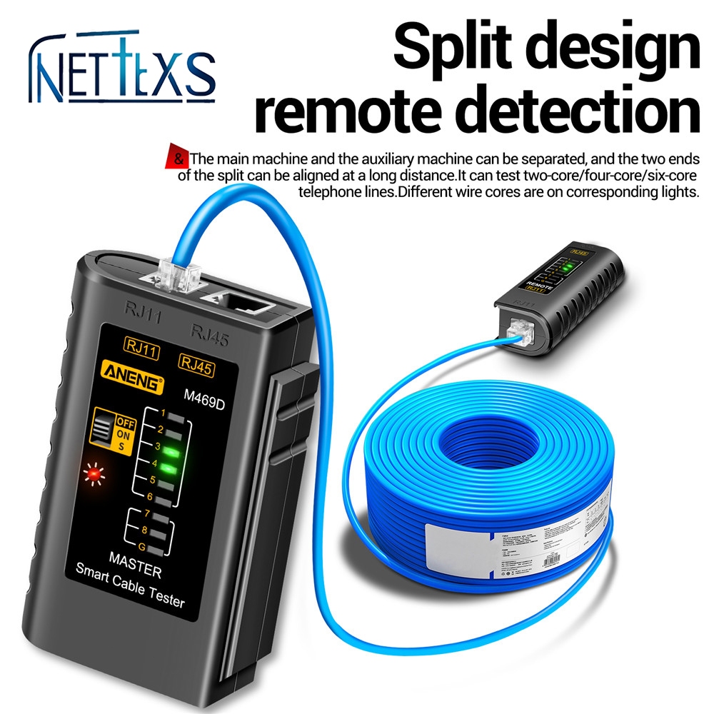 NetCraft Network Cable Tester for RJ45/RJ11/RJ12 Fast Testing Tool for ...