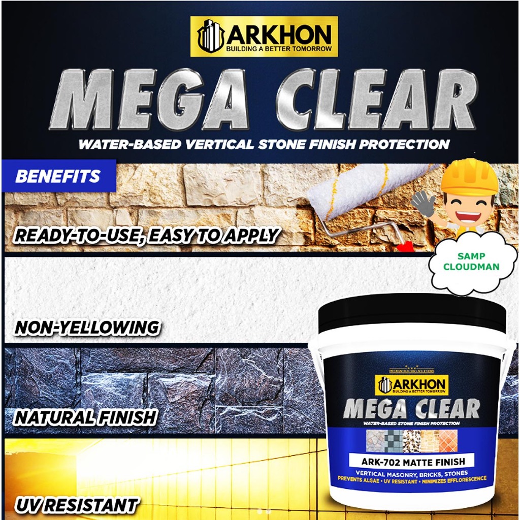 Arkhon Mega Clear Matte Finish Water-based Stone Finish Wall Coating ...