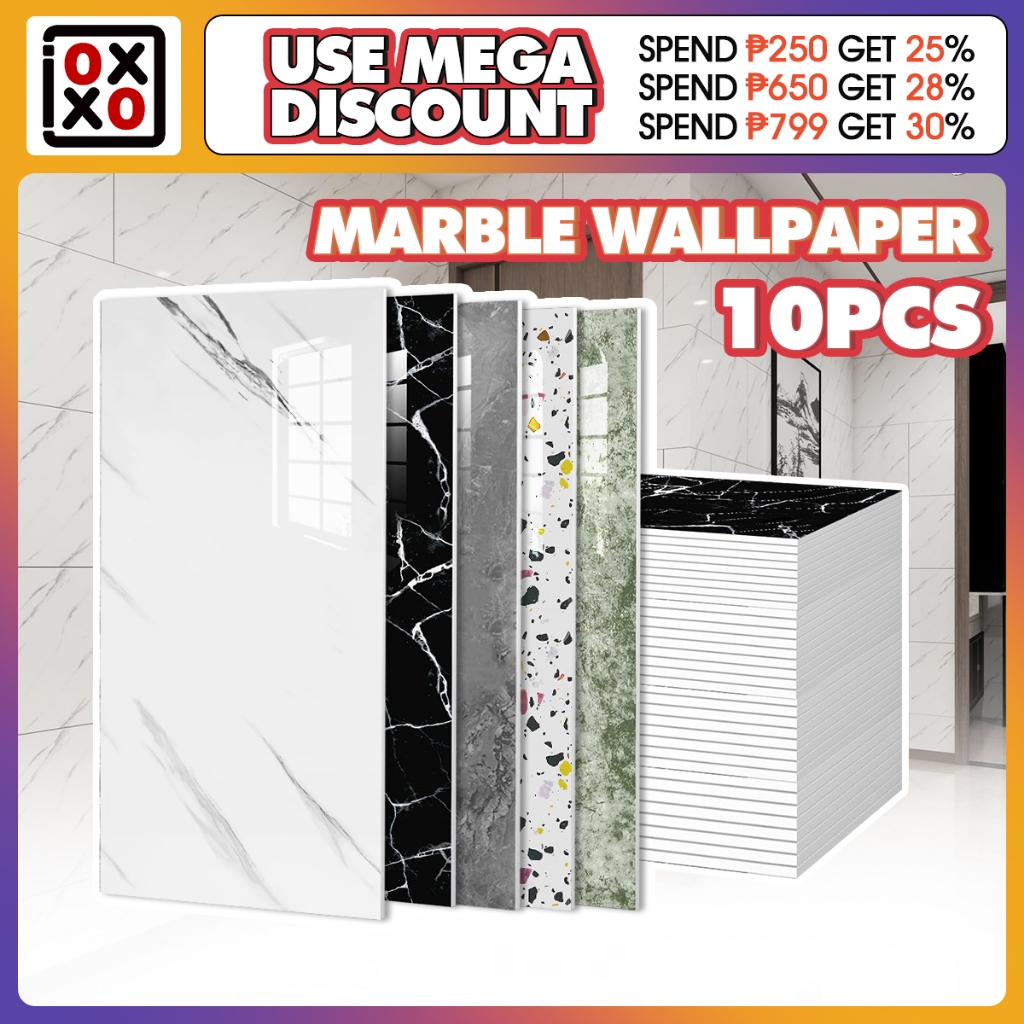3D Marble Wallpaper Self Adhesive Waterproof Panel Living Room Wall ...