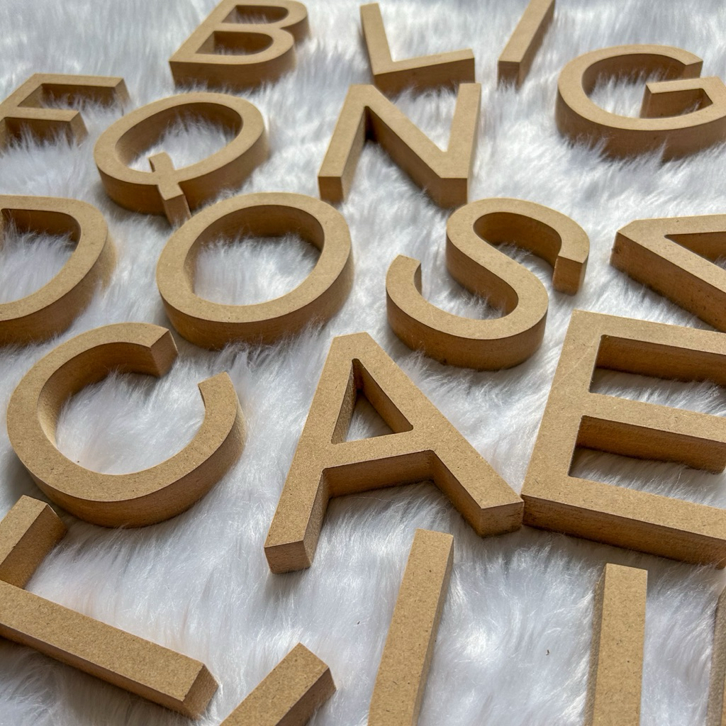 Wall Mount MDF Wooden Alphabet Letters A-Z ( font Arial ) 5cm, 10cm ...