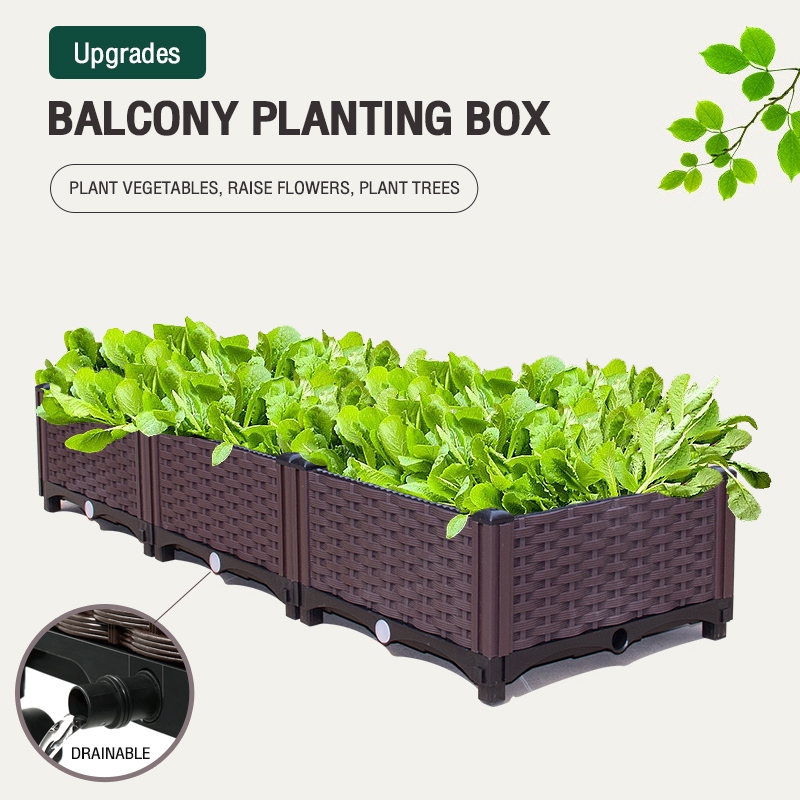 Balcony planting box, combination flower box, depth box, flower pot ...