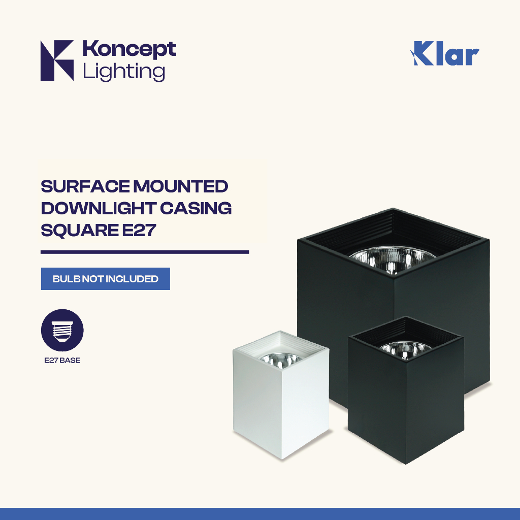 Klar Surface Mounted Downlight Casing Square for A60/E27 | Shopee ...