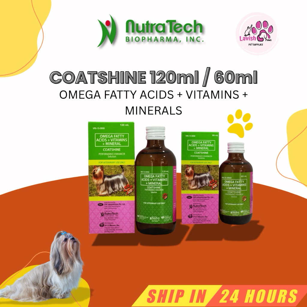 Coat Shine Performance Enhancer Cats Dogs 120ml 60ml Liquid CoatShine ...