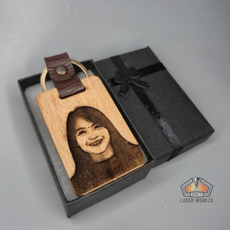 Personalized Wooden Keychain Laser Engraved with Gift Box | Shopee ...