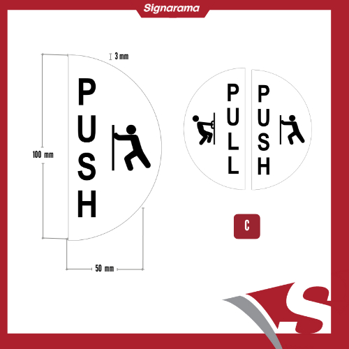 Push and Pull Signage UV PRINTED-Single Door White C | Shopee Philippines