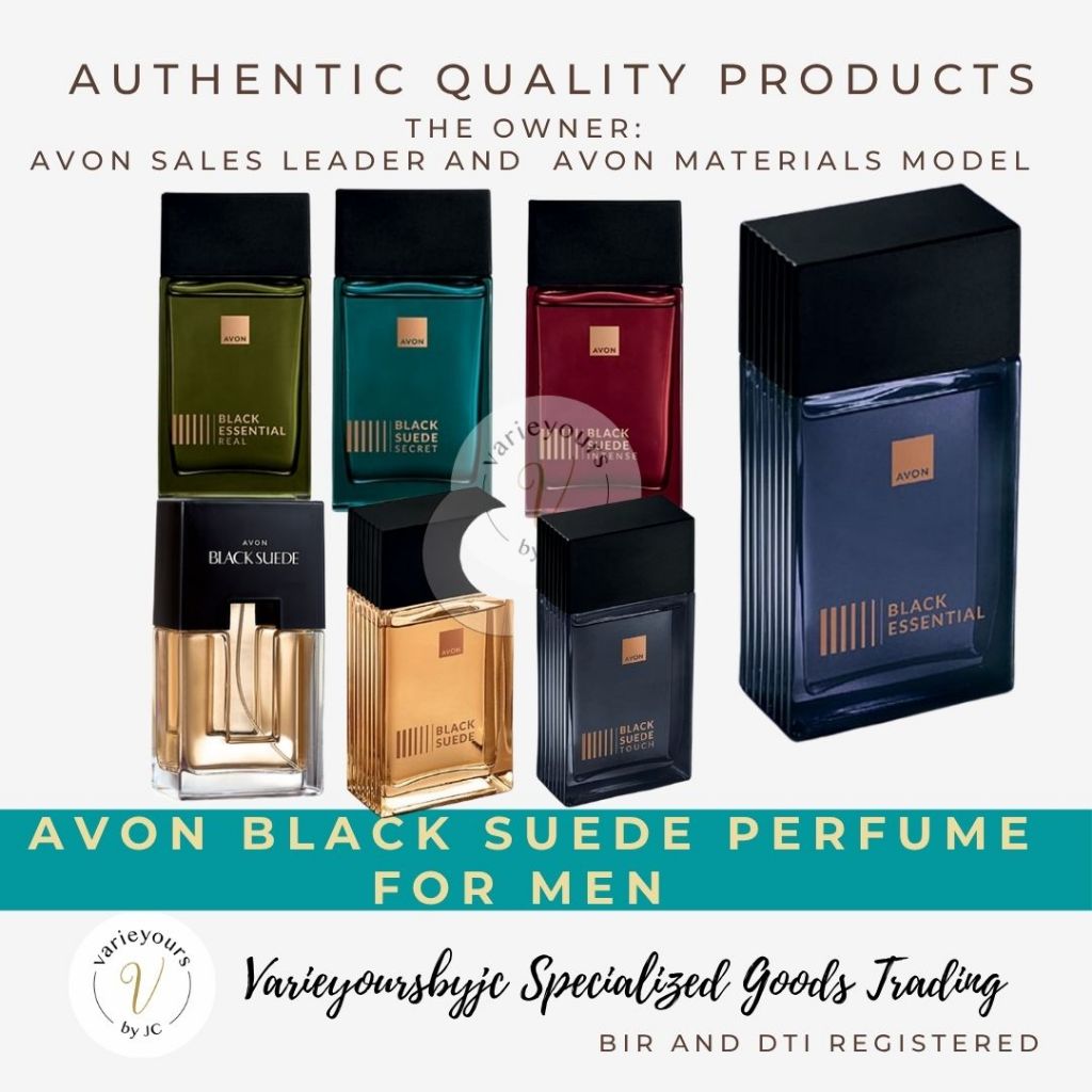 Avon Black Suede Perfume for Men 100ml(Classic, leather, essential,  Intense, Touch,Real,Secret)