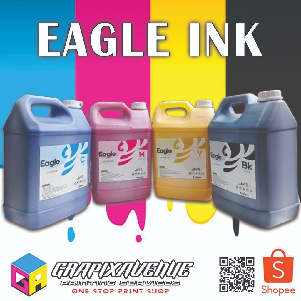 Eagle Solvent Ink CMYK 1Gallon 5 Liters Compatible for Solvent printers ...
