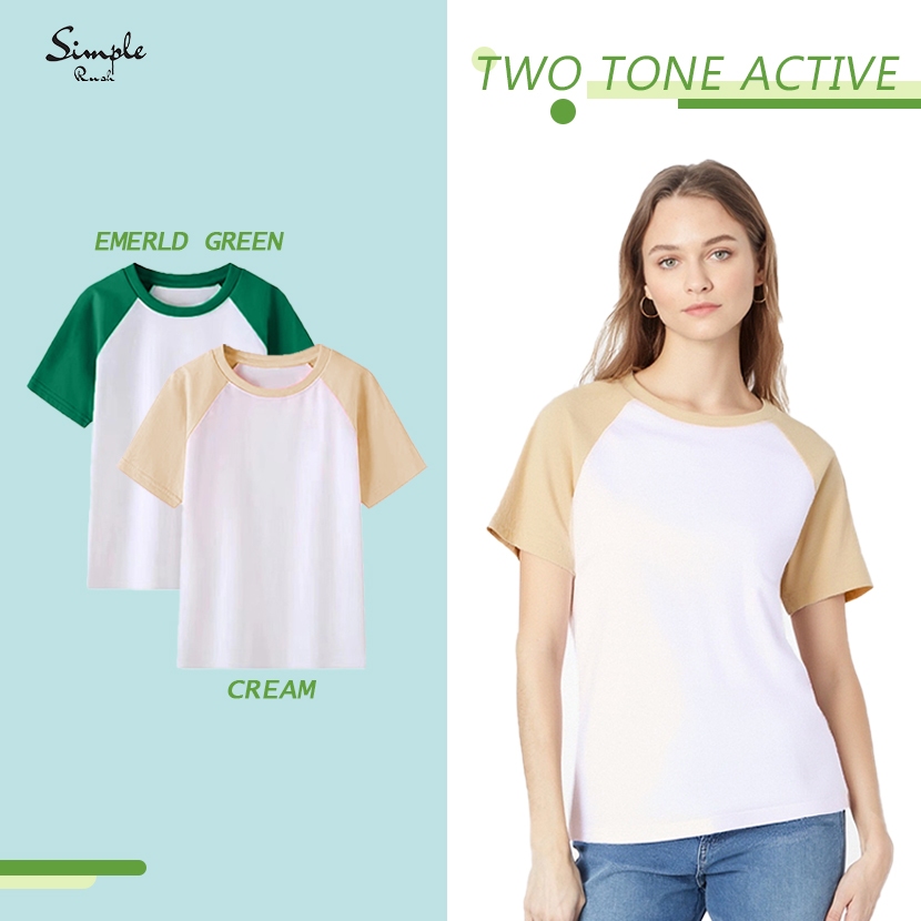 SIMPLE RUSH Unisex Active Raglan Tee Double-Sided Smooth Fabric ...