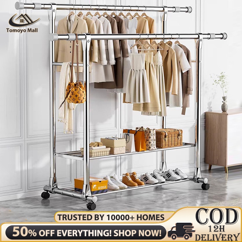 Stainless Drying Rack Sampayan Double Rod Extendable Clothes Rack ...