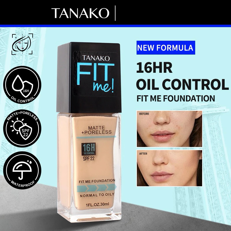 Tanako Fit Me Matte Poreless Liquid Foundation 30ml Face Concealer Oil ...