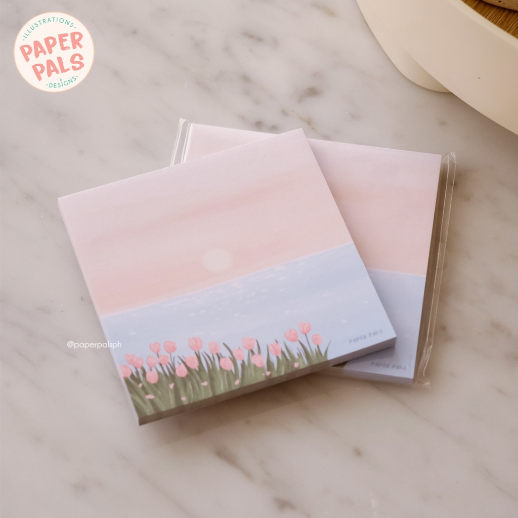 Golden Hour, Sunset, Beach, Flowers Sticky Notes, Notepad, Memo Pad ...