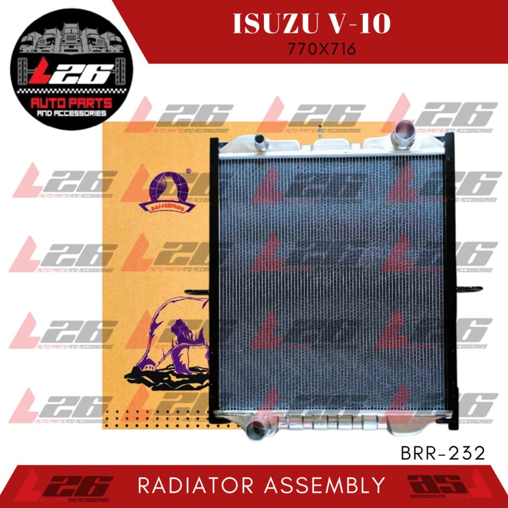 BRR-232 Isuzu V-10 Engine Truck RADIATOR ASSEMBLY M/T 770x716x56mm ...