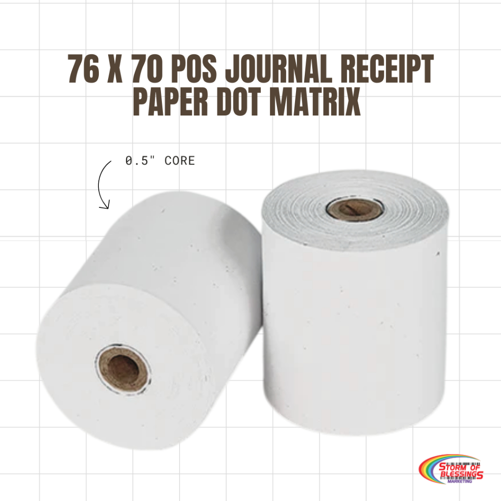 6 Rolls POS Journal Receipt Roll Paper Dot Matrix | Shopee Philippines