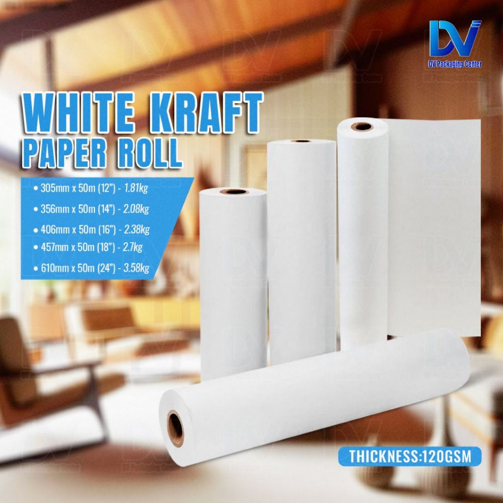 (120gsm) WHITE KRAFT PAPER ROLL - 50m | Shopee Philippines