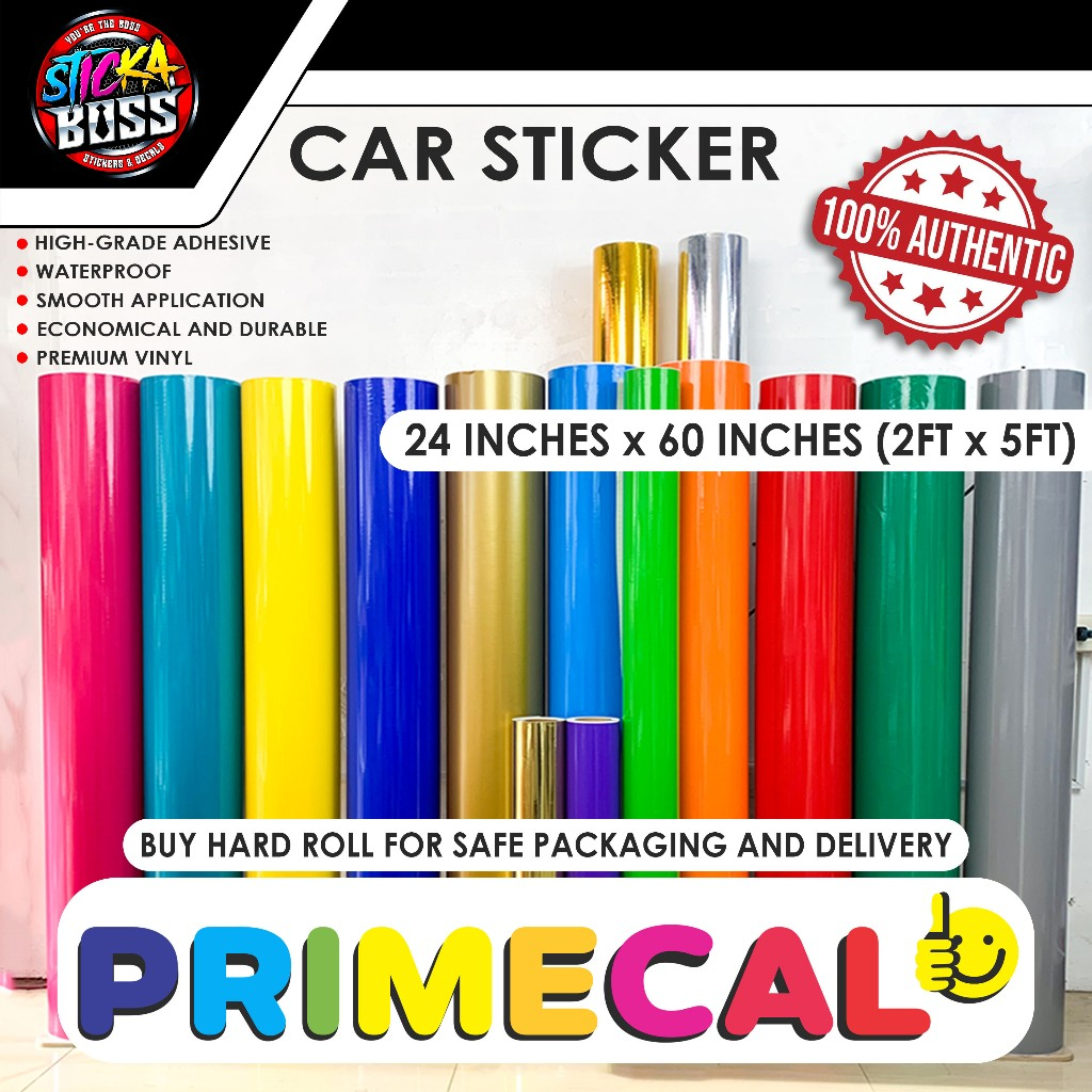 PRIMECAL VINYL CAR STICKER | 24 INCHES x 60 INCHES | AUTHENTIC VINYL ...