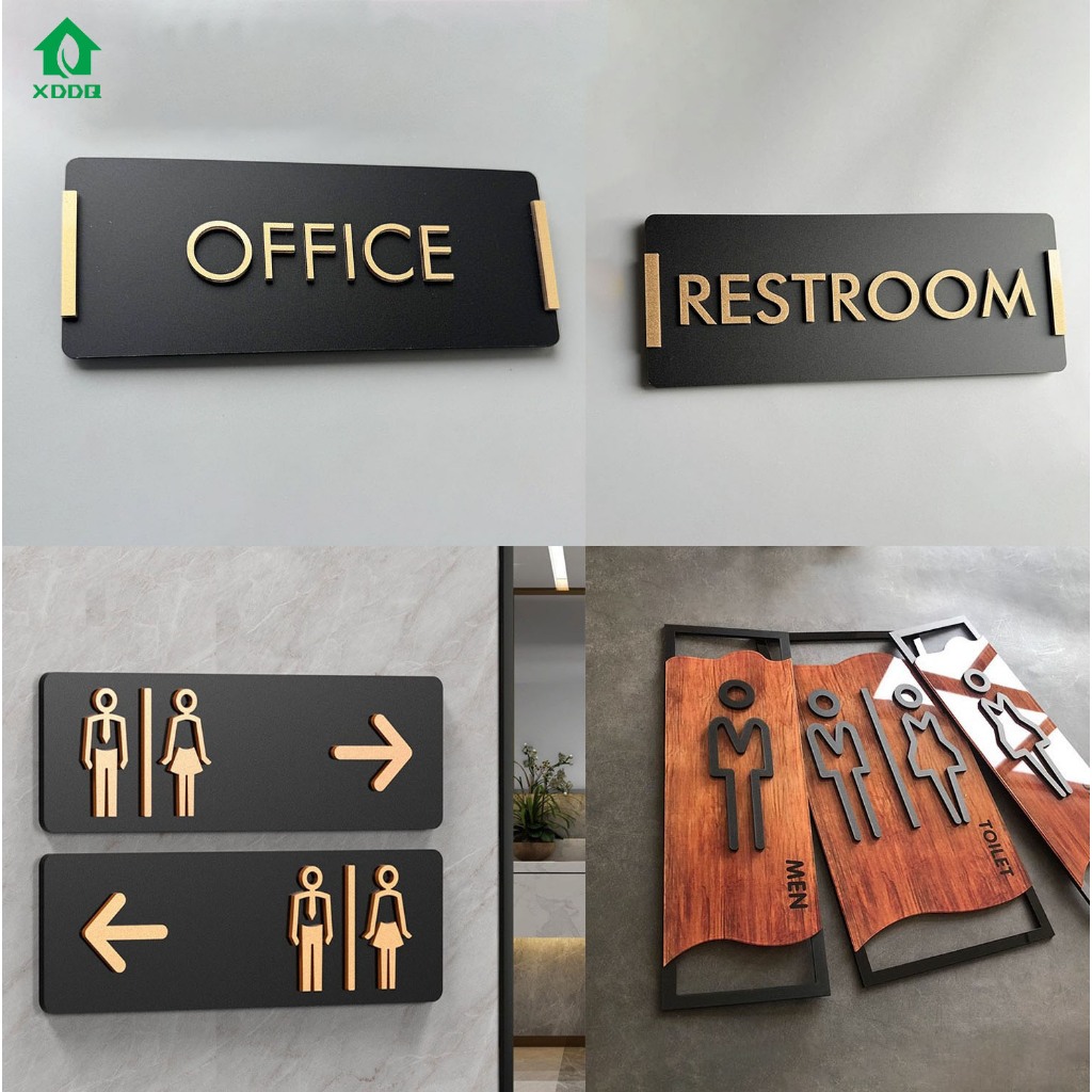 DADA Wooden imitation material toilet sign, bathroom, office doorplate ...