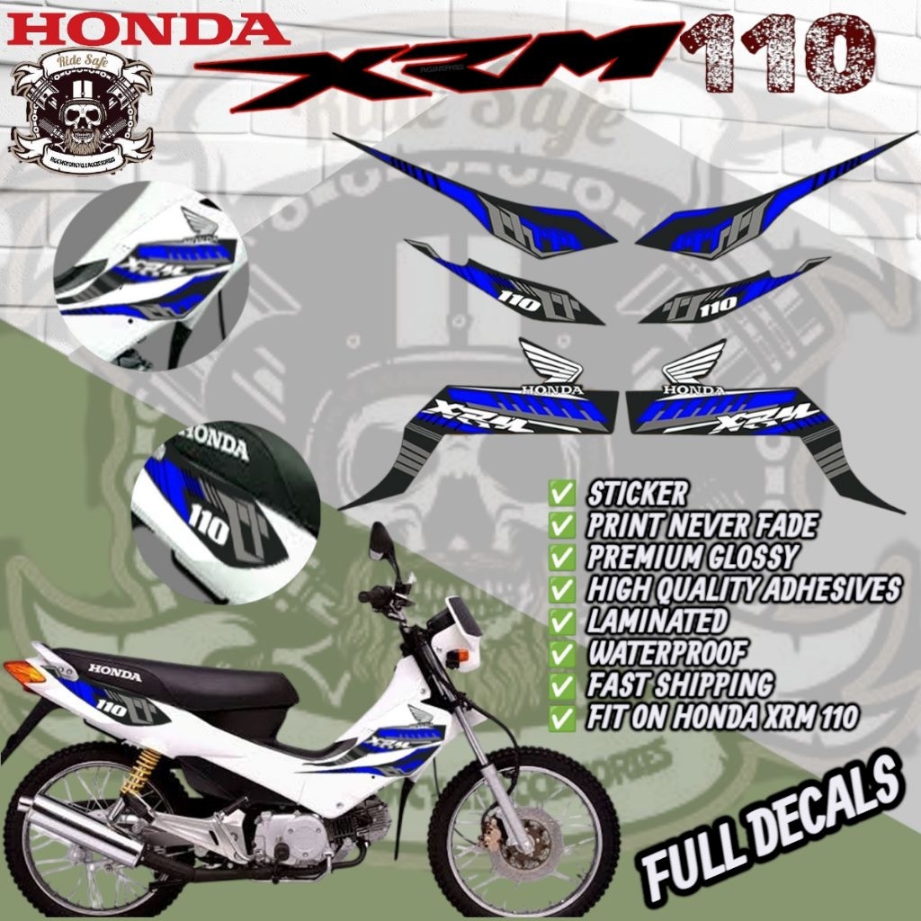 Honda XRM 110 Full Decals Sticker Accessories / XRM110 Sticker | Shopee ...