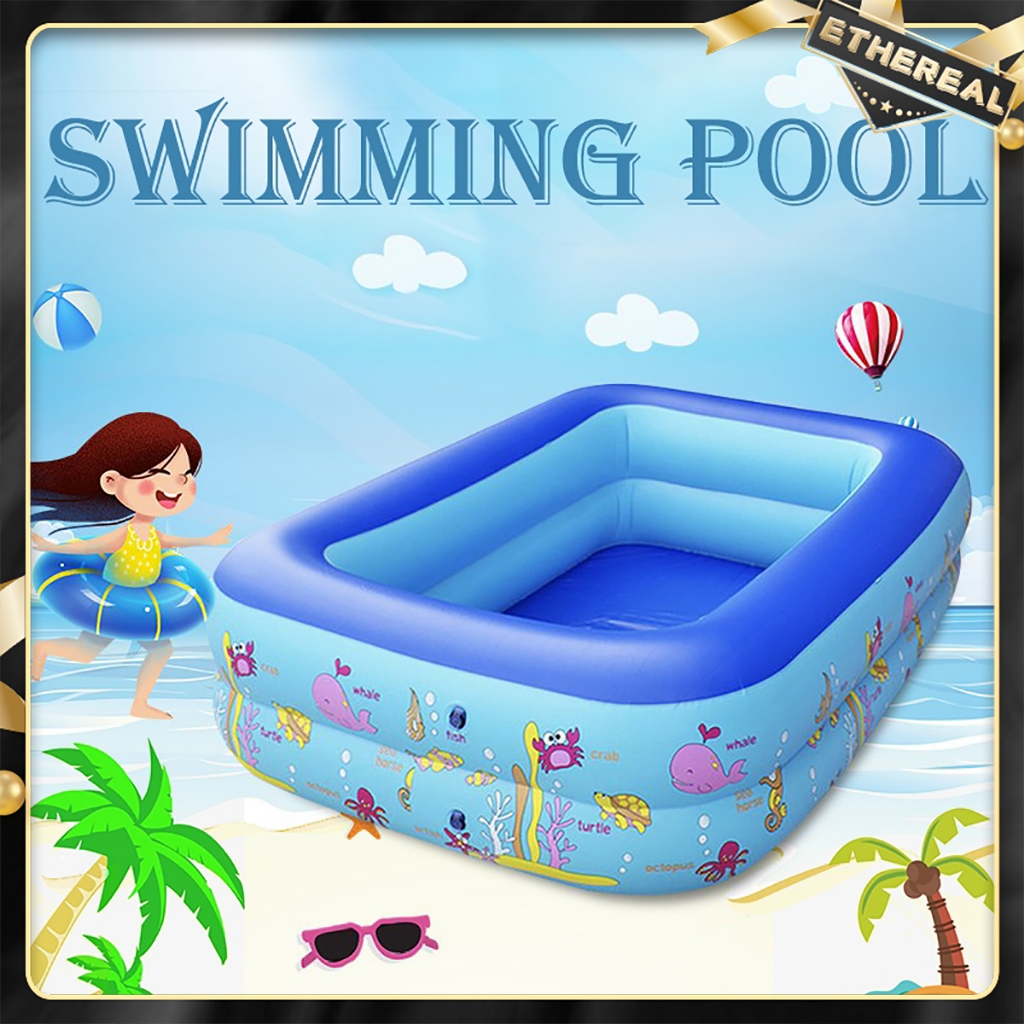 Inflatable Kiddie Pool Kids Swimming Pool with Inflatable Soft Floor ...