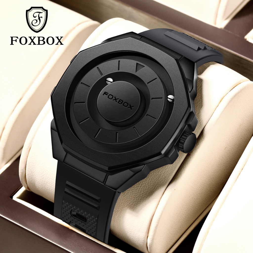 FOXBOX Watch Men Original Waterproof Sport Stainless Steel Magnetic ...