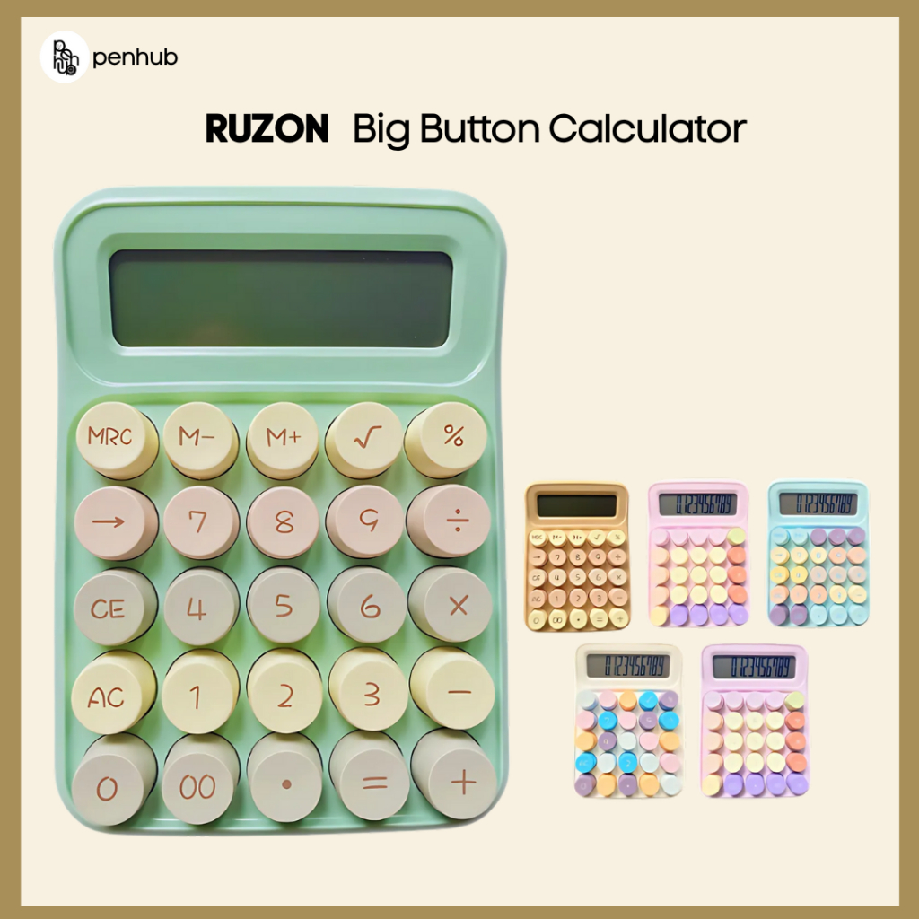RUZON RZ.817S Typewritter Type Large Big Button Colorful Calculator ...