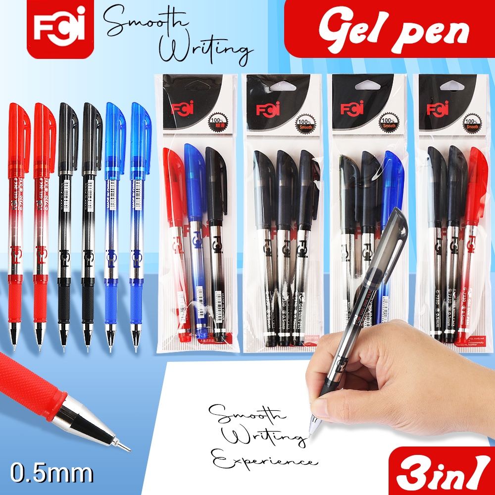 FCI 3 in 1 set Gel Ink Pen Ballpen sign pen 0.5mm 3 colors in Set ...