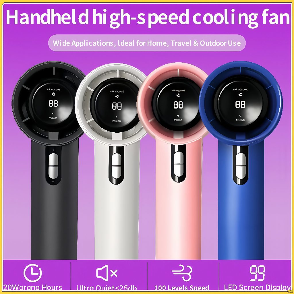 Handheld Turbo Fan High Adjustable 1-100 Gear Speed Bladeless Digital ...