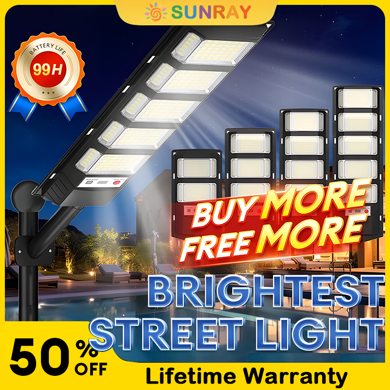 SunRay Solar Street Light Outdoor Waterproof 30000W Automatic Sensor ...