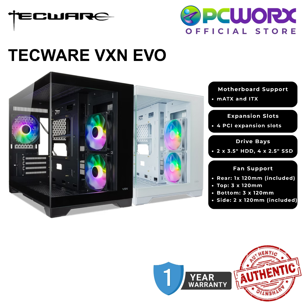 TECWARE VXN EVO 120MM MATX WHITE / BLACK | Shopee Philippines