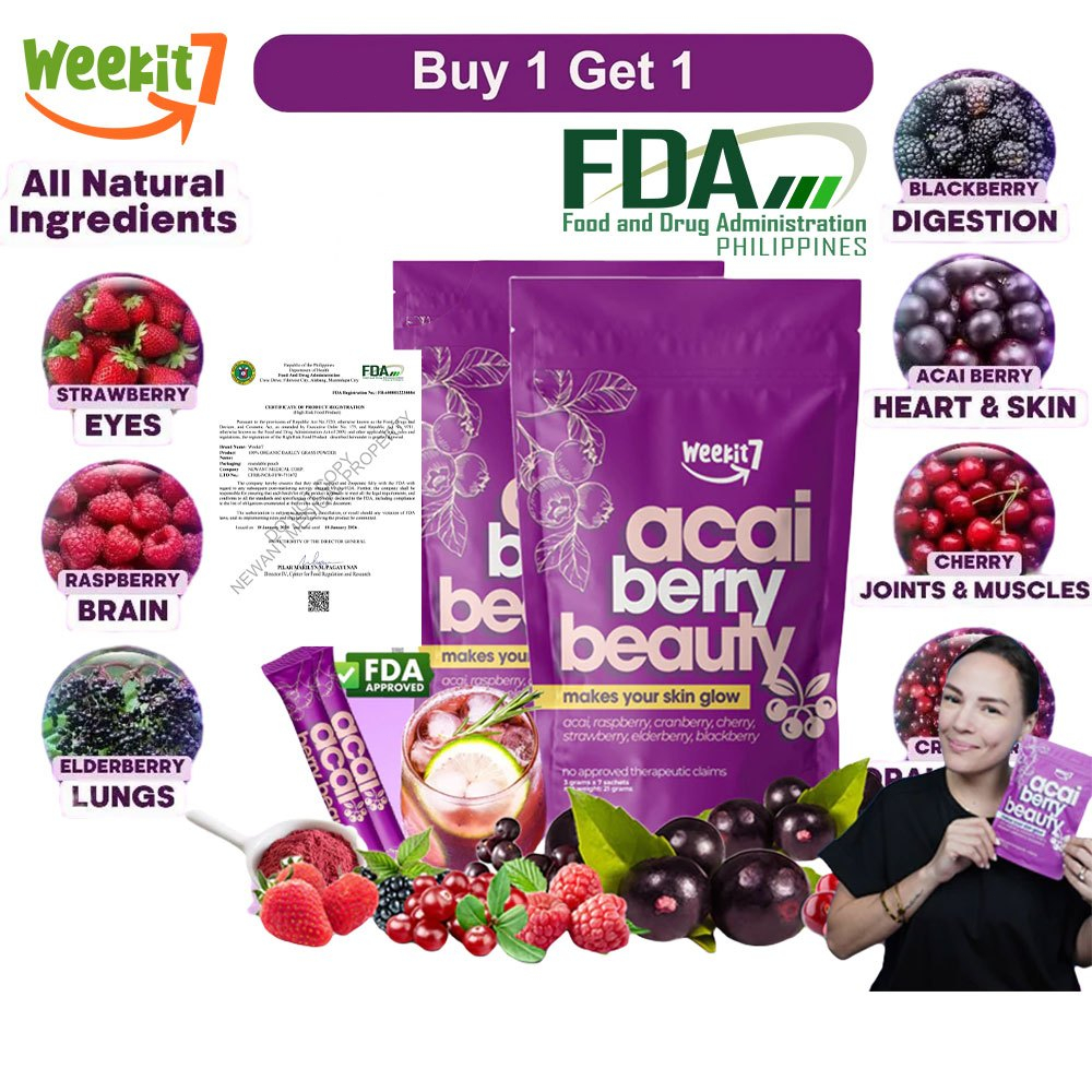 Weekit7 7 in 1 Mixed Berry Powder Boosts Immunity Supports Sleep 100% ...