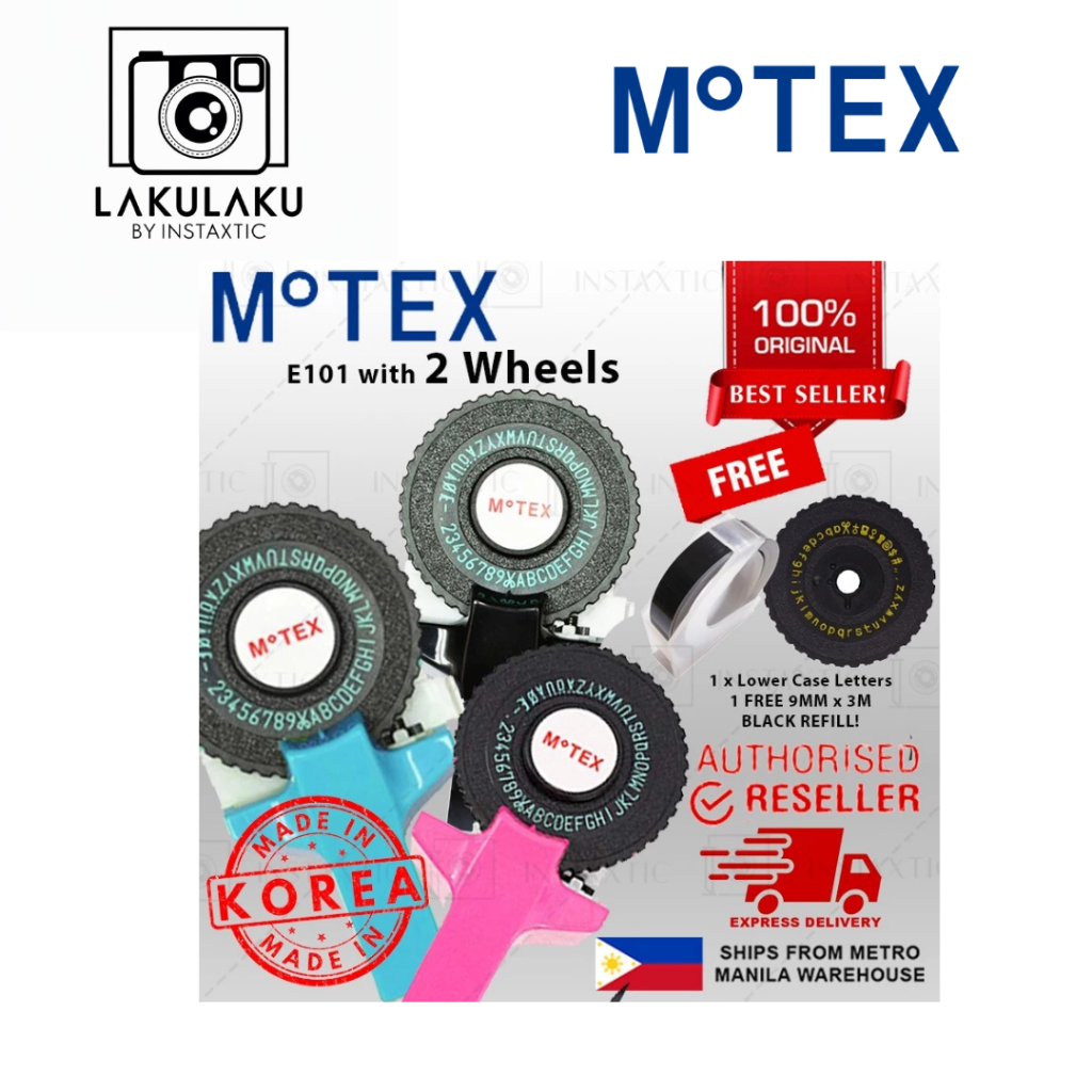 MOTEX E-101 Label Maker with 1 EXTRA WHEEL and 1 FREE Refill (BLACK ...