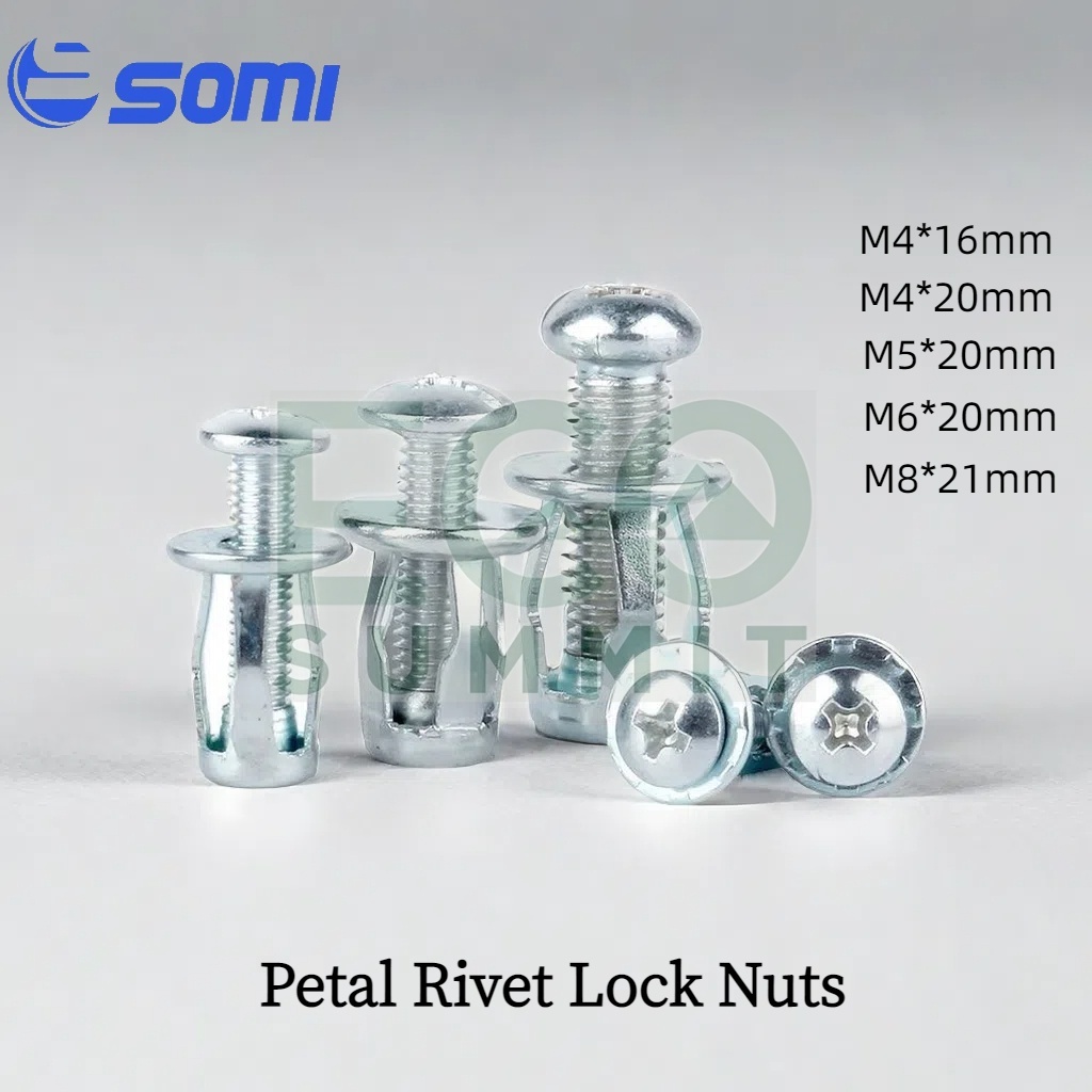 5pcs/15pcs Petal Rivet Lock Nuts with Screw for Car License Fixed Plate ...