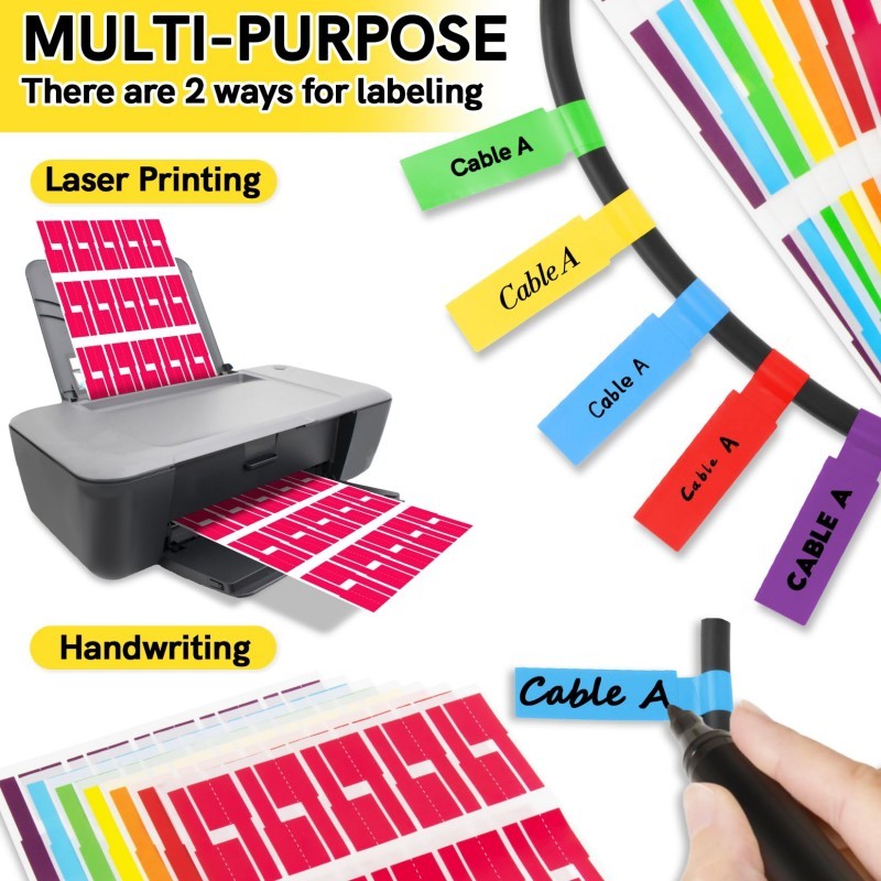 150Pcs Cable Tags Paper Self-adhesive Waterproof Wire Labels Wire ...