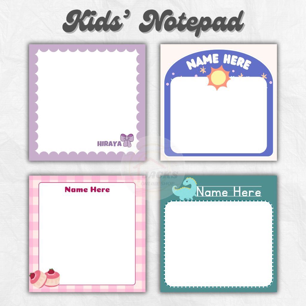 Customized Kids' Notepad (36 Sheets) Personalizes Name Notepad for kids ...